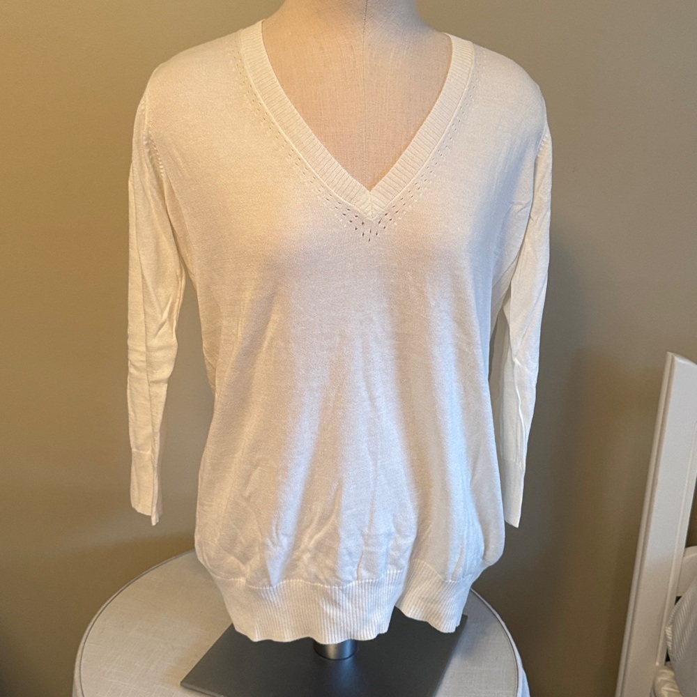 The Limited Cream Knit Top - size Large 3/4 sleeve and lightweight.